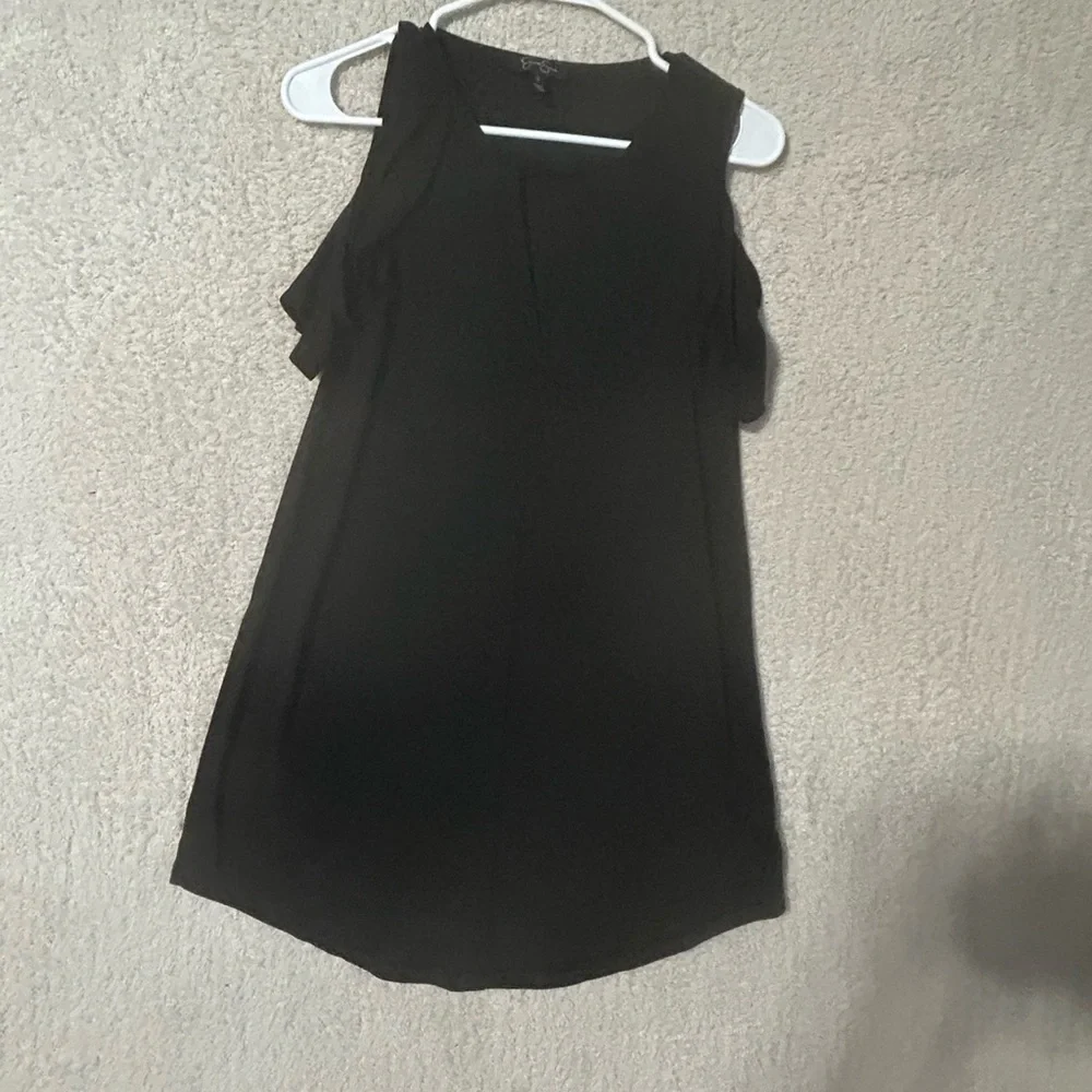 Jessica Simpson Black Cold Shoulders Cami Dress Size Small Romantic Goth